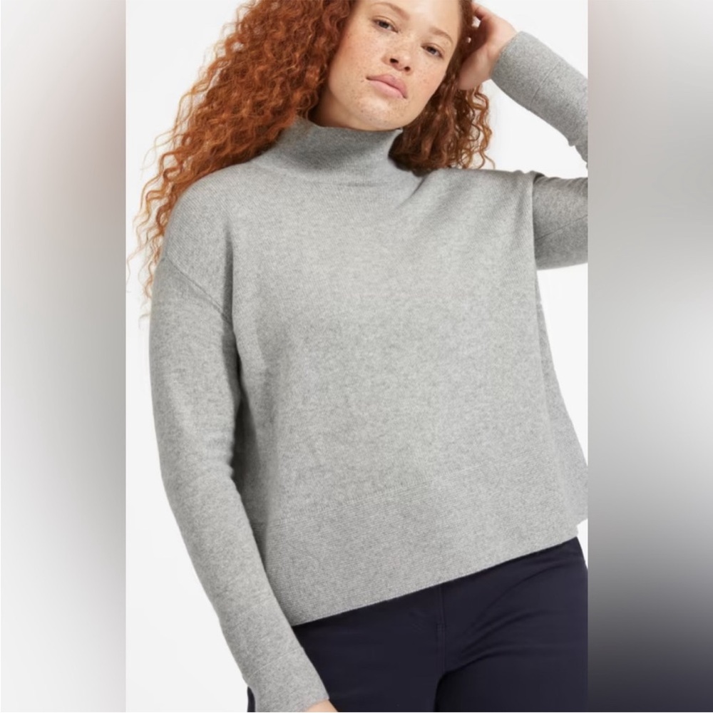 Everlane The Cashmere Square Turtleneck in Grey